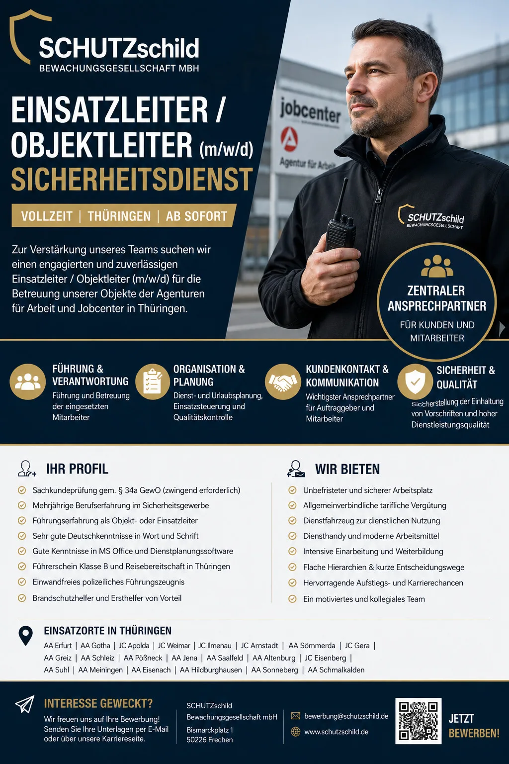 Sicherheitsdienst sucht Einsatzleiter in Thüringen