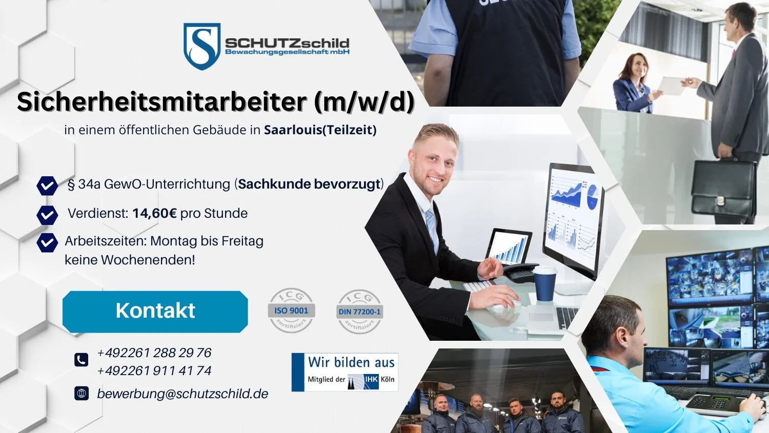 #SaarlouisJobs #Sicherheitsdienst #TeilzeitSicherheit #Separatwachdienst #Objektschutz #KarriereSaarland #34aGewO #Sicherheitskraft