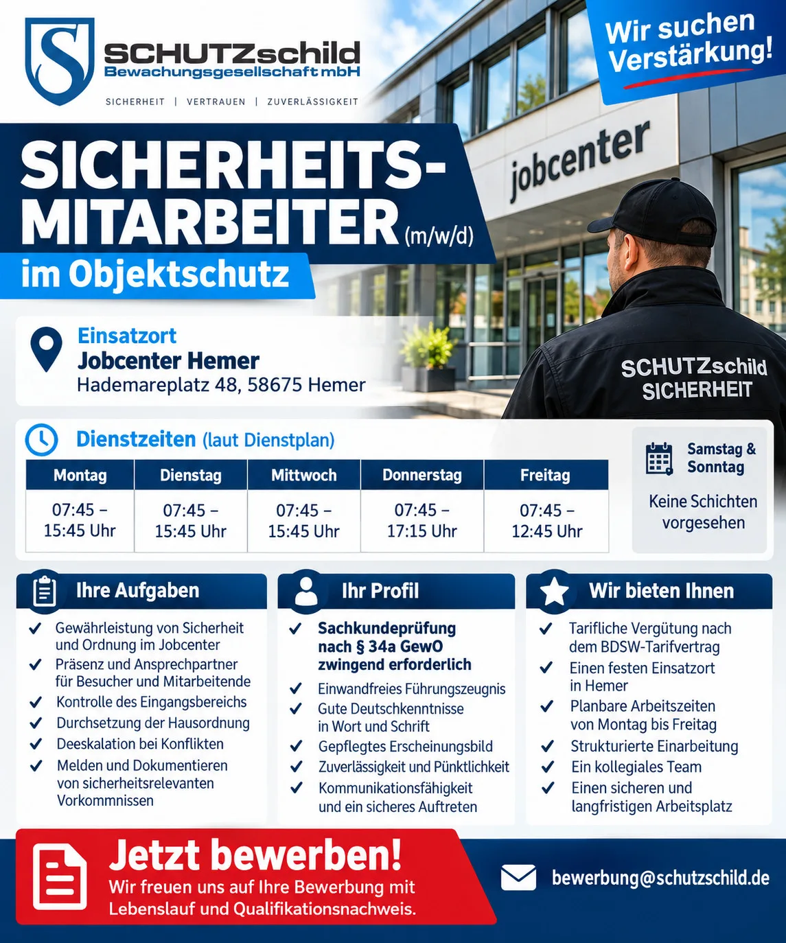 Sicherheitskraft (m/w/d) – feste Arbeitszeiten in Hemer