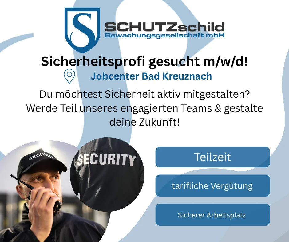 #Stellenangebot #Jobangebot #JetztBewerben #Karriere #TeilzeitJob #Sicherheitsmitarbeiter #SecurityJob #Bewachung #Objektschutz #Sicherheitsdienst