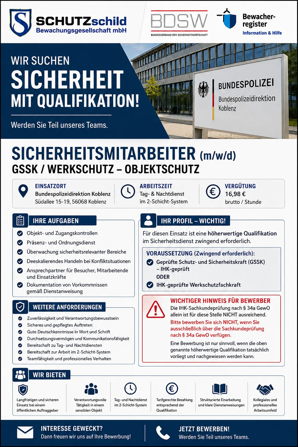 Geprüfte Schutz- und Sicherheitskraft (GSSK) – IHK-geprüft oder IHK-geprüfte Werkschutzfachkraft